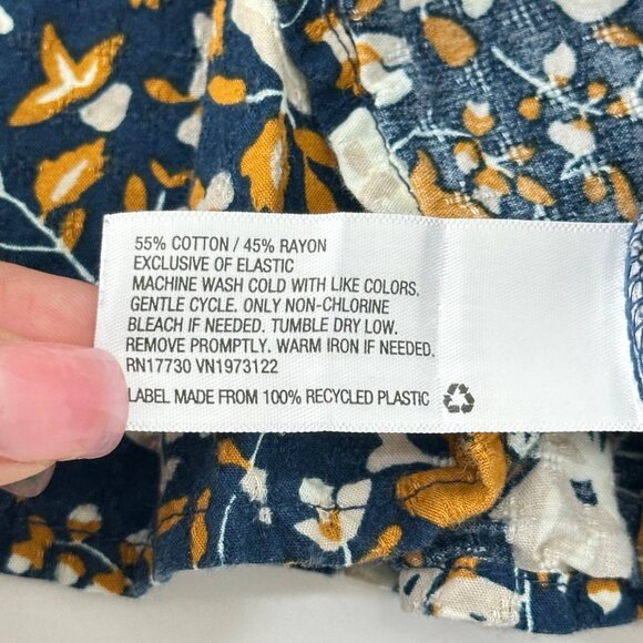 Universal Thread Womens Boho Floral 3/4 Sleeve Smocked Waist Peplum Top M - Picture 4 of 11